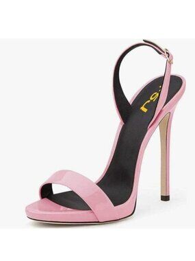 FSJ Light Pink High Heel Stiletto Sandal Back Strap Slingback Open Toe Shoes